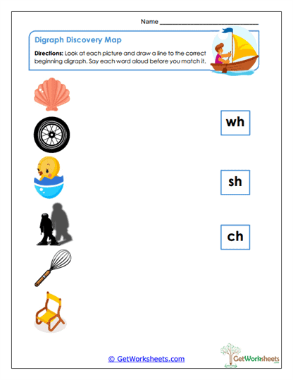 Digraph Picture Match Worksheet