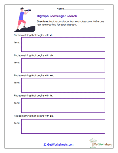 Scavenger Search Worksheet