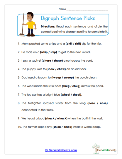 Sentence Picks Worksheet