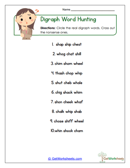 Word Hunting Worksheet