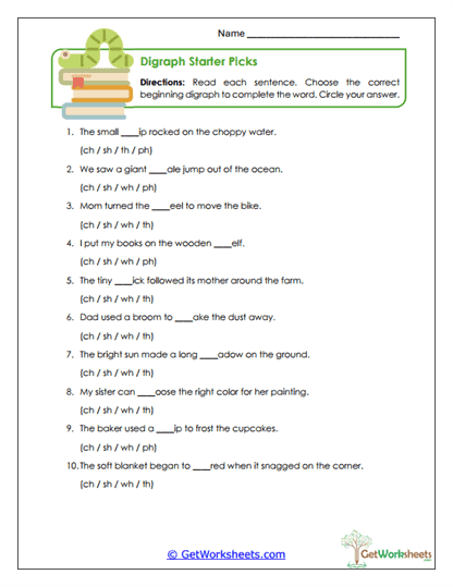 Starter Picks Worksheet