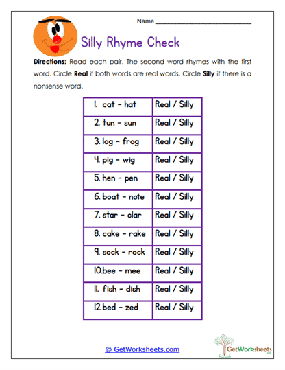 Word Match Worksheet