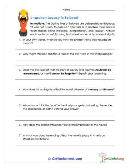 Reflection and Response Worksheet