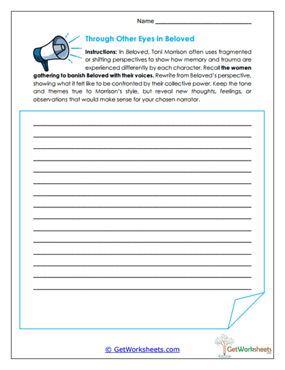 Through Other Eyes in Beloved Worksheet