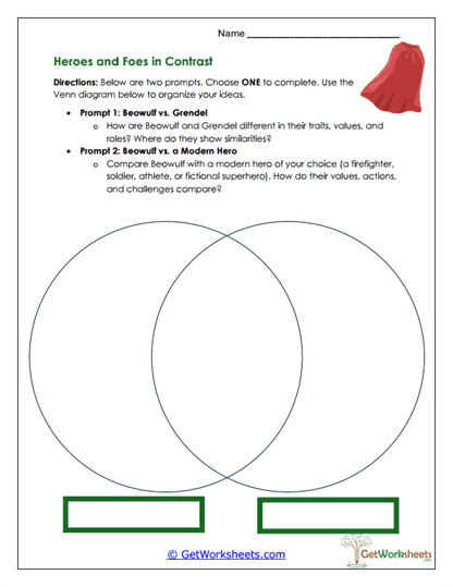 Heroes and Foes in Contrast Worksheet