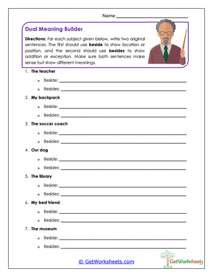 Dual Meaning Builder Worksheet
