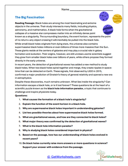 The Big Fascination Worksheet