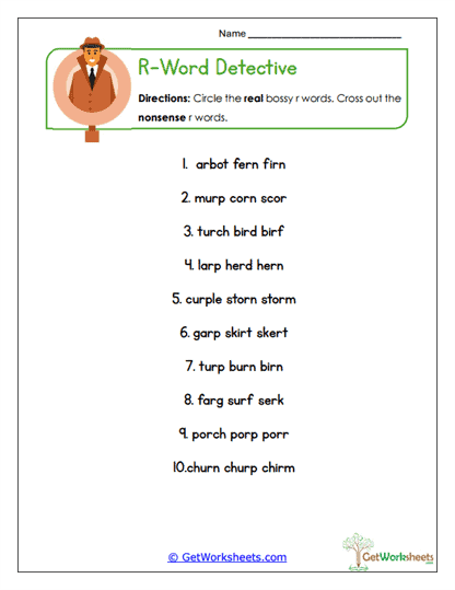 R-Word Detective Worksheet