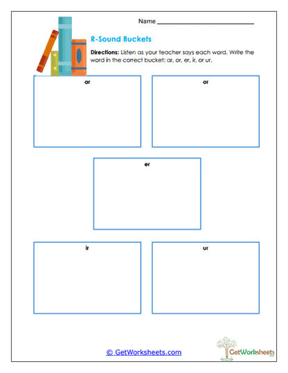 R-Sound Buckets Worksheet