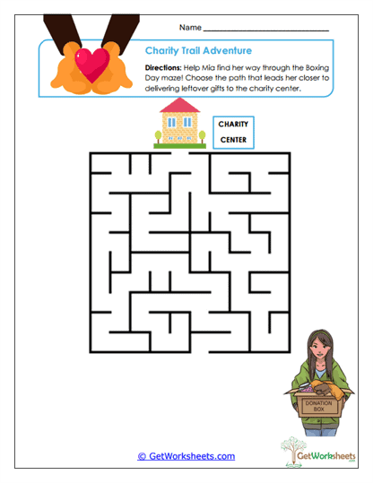Charity Trail Adventure Worksheet