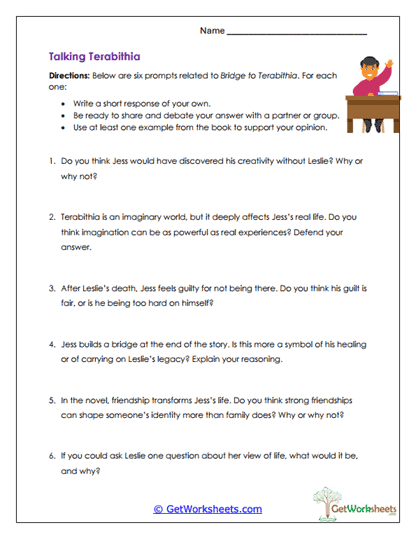 Themes of Terabithia Worksheet