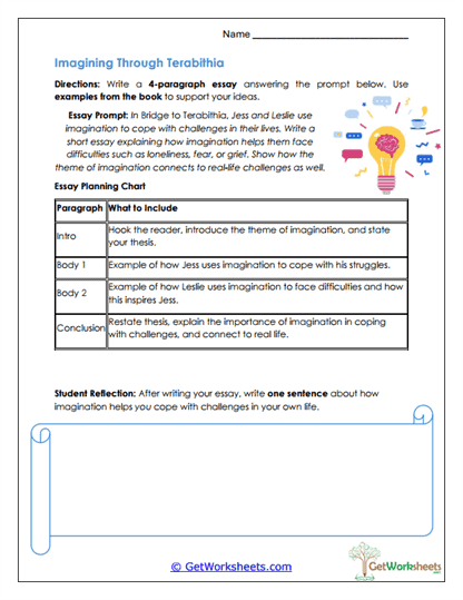 Reflecting on Terabithia Worksheet