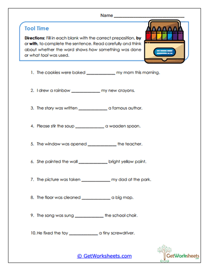 Tool Time Worksheet