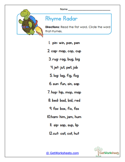 Radar Circle Worksheet