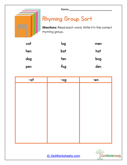Word Sort Worksheet