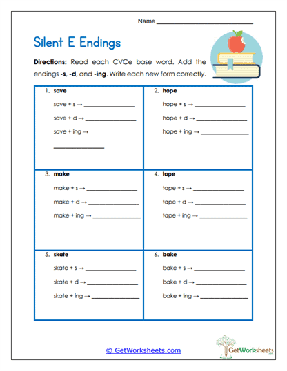 CVCe (Silent E) Pattern Worksheets