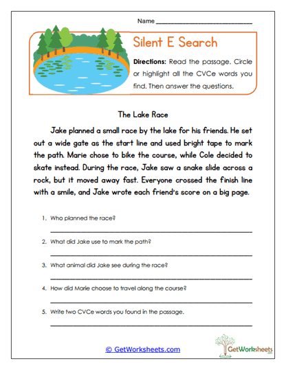 Search Highlights Worksheet