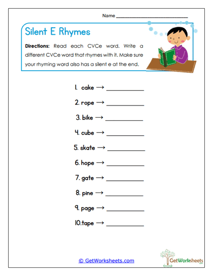 Phonological Rhymes Worksheet
