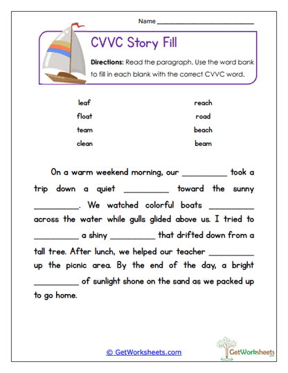 Story Fill Worksheet