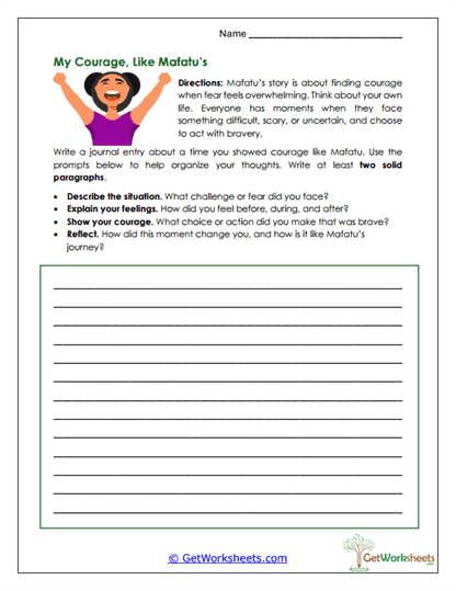 My Courage, Like Mafatu's Worksheet