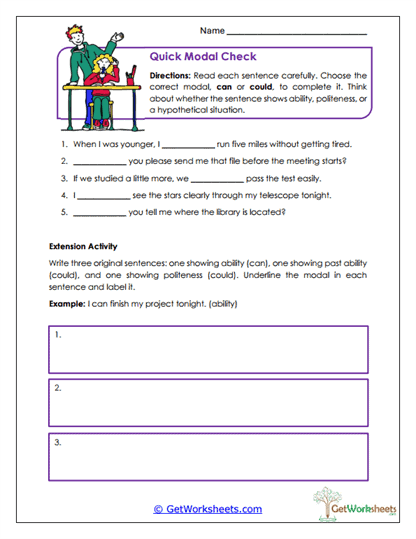 Quick Modal Check Worksheet