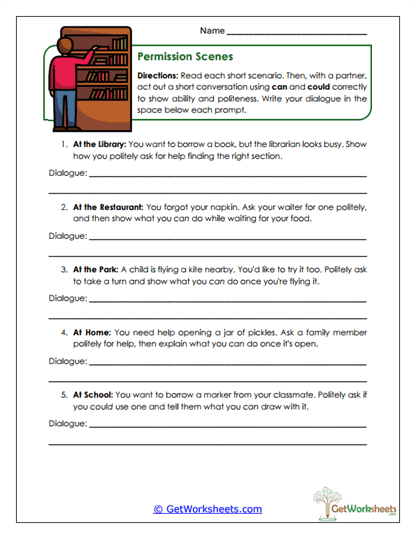 Permission Scenes Worksheet