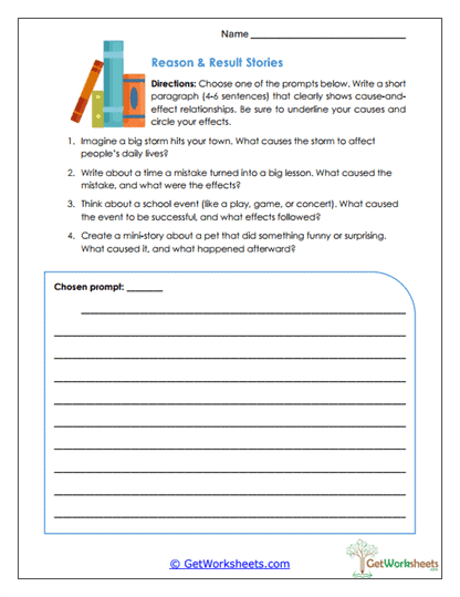 Reason & Result Stories Worksheet