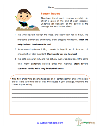 Reason Tracers Worksheet