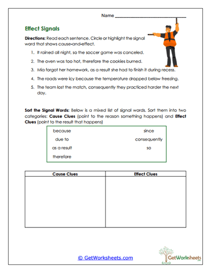 Effect Signals Worksheet