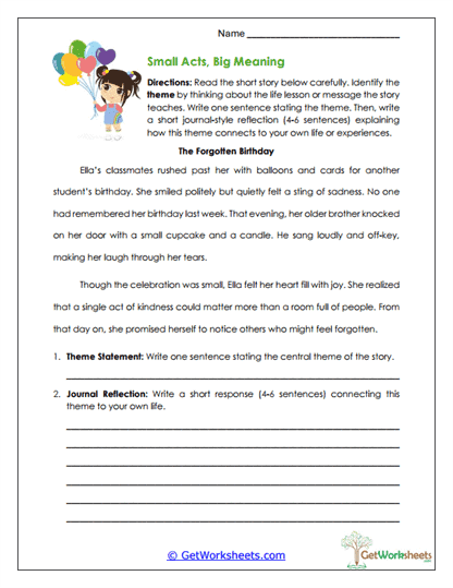 Small Acts, Big Meaning Worksheet