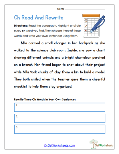 Read and Rewrite Worksheet