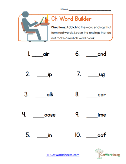 Word Builders Worksheet