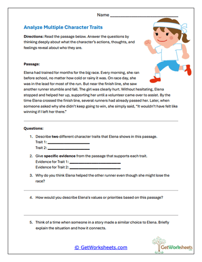 Character Analysis Worksheets