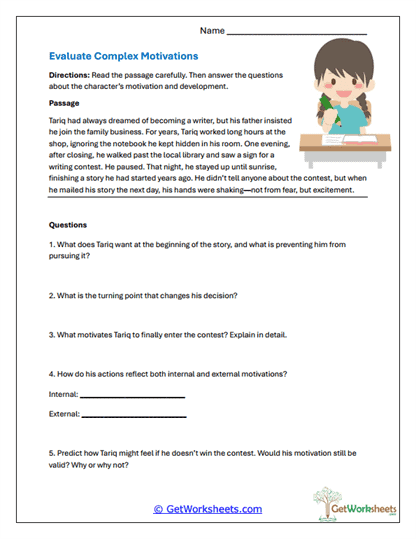Evaluating Complex Motivations Worksheet