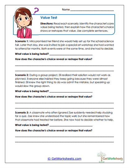 Value Test Worksheet