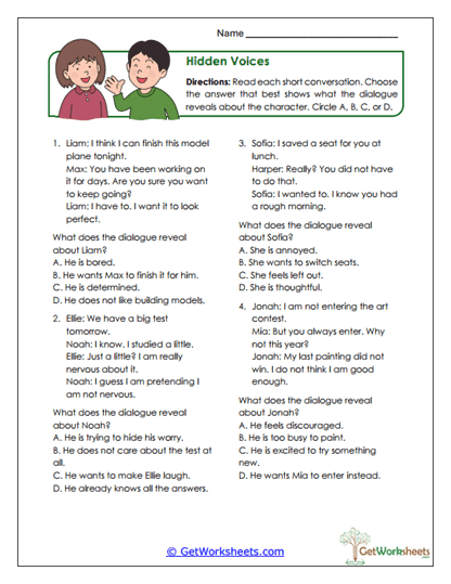 Dialogue Interpretation Worksheet
