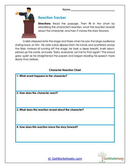 Reaction Tracker Worksheet