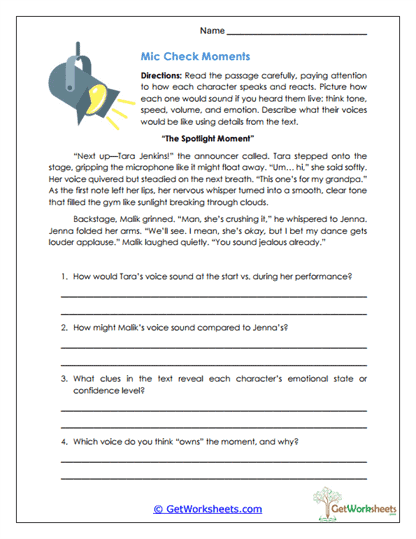 Mic Check Moments Worksheet