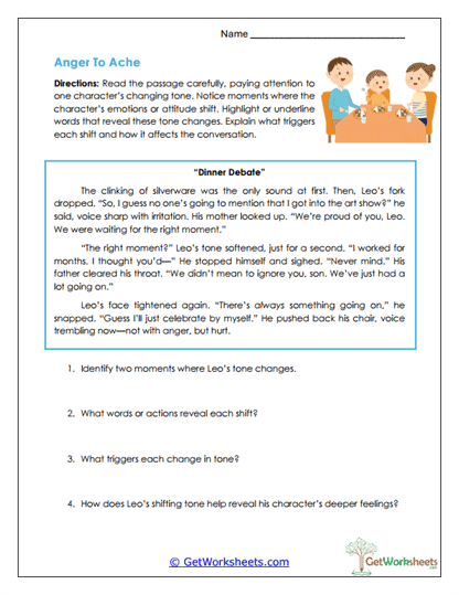 Anger to Ache Worksheet