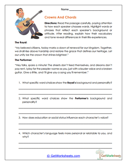Crowns and Chords Worksheet