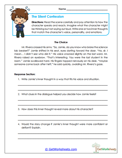 The Silent Confession Worksheet