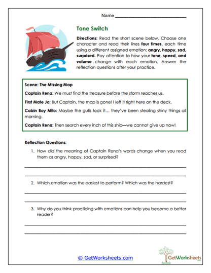 Tone Switch Worksheet