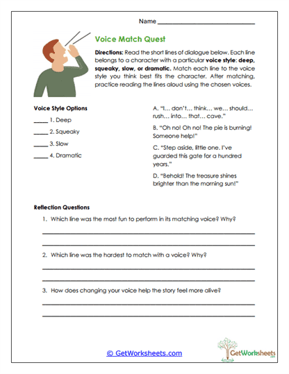 Voice Match Quest Worksheet