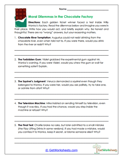 Moral Dilemmas Worksheet