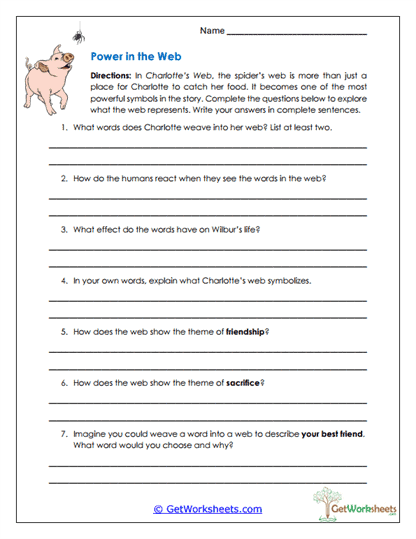 Symbolism Questions Worksheet