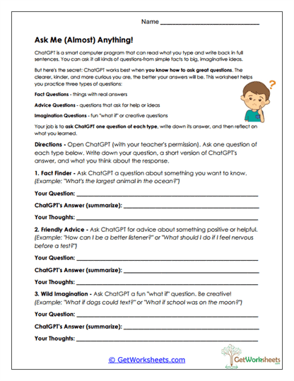 Prompt Writing Practice Worksheet