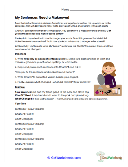AI Conversation Practice Worksheet