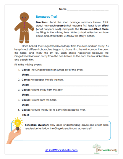 Cause and Effect Chain Worksheet