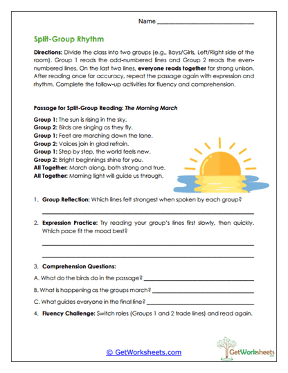 Choral Reading Worksheet Collection
