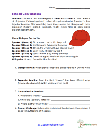 Echoed Conversations Worksheet
